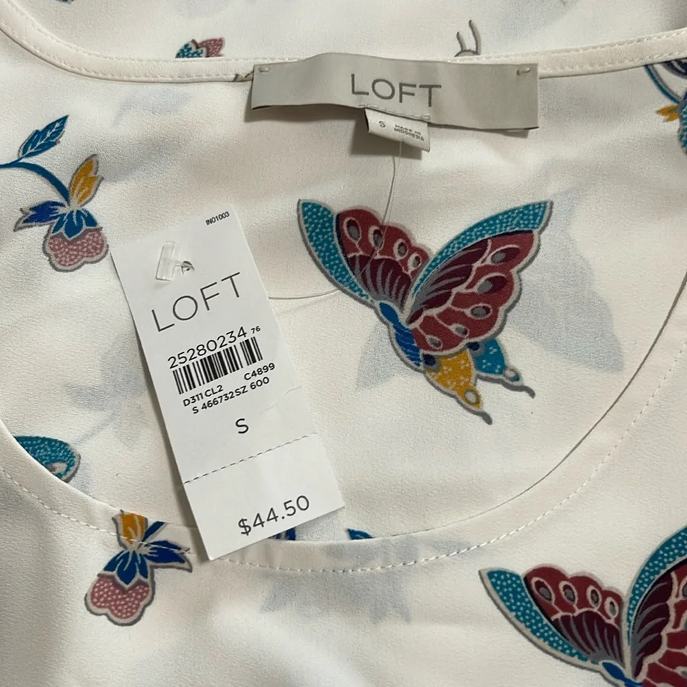 NWT Loft sleeveless floral blouse size small - Picture 7 of 7